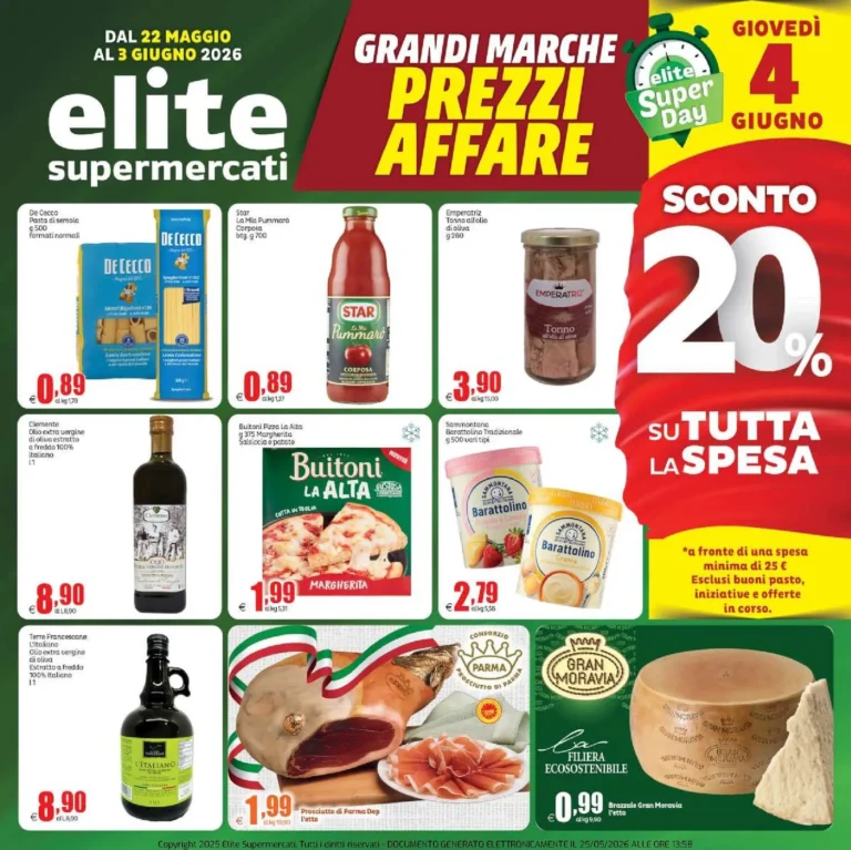 Elite Supermercati Volantini dal 22.05.2026
