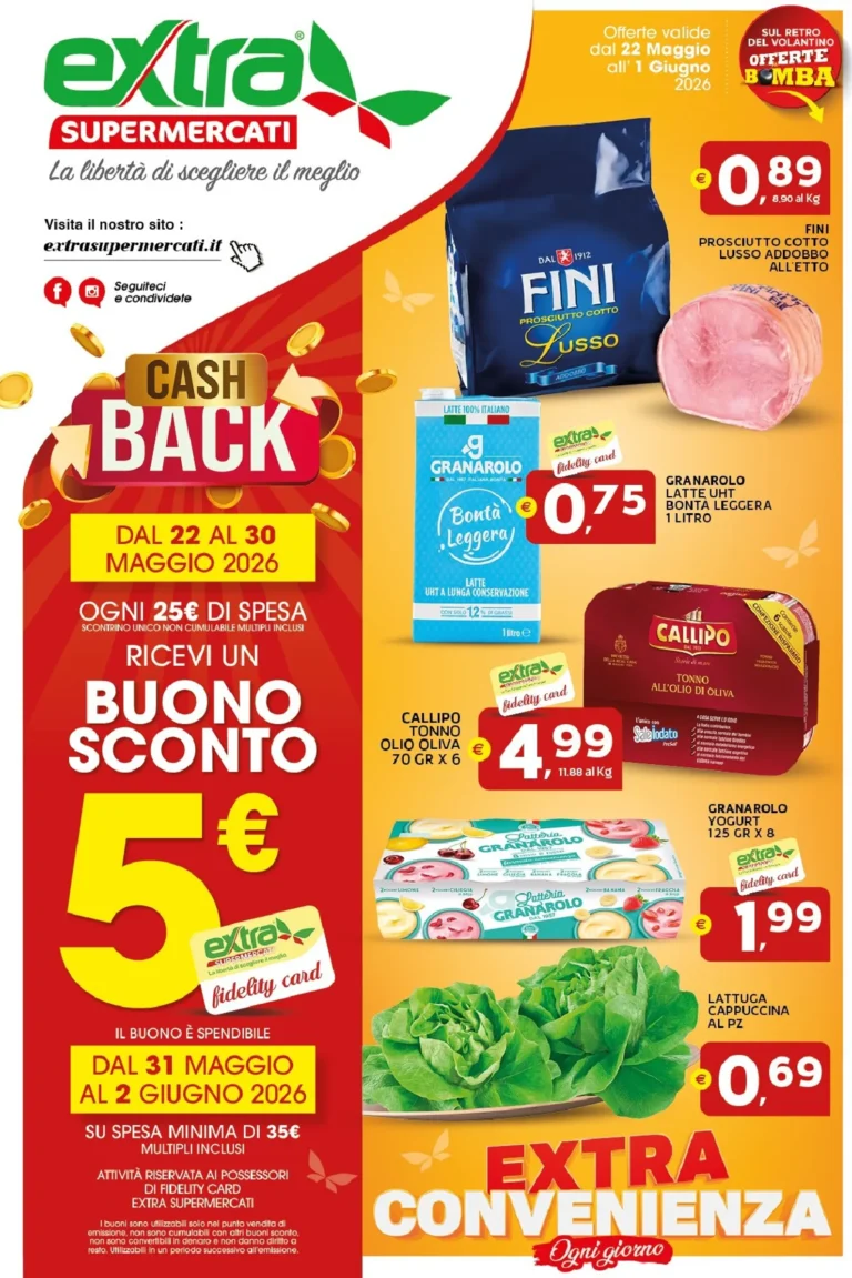 Extra Supermercati Volantini dal 22.05.2026