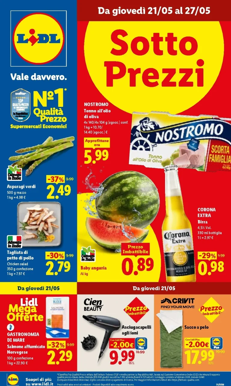 Lidl Volantini dal 21.05.2026