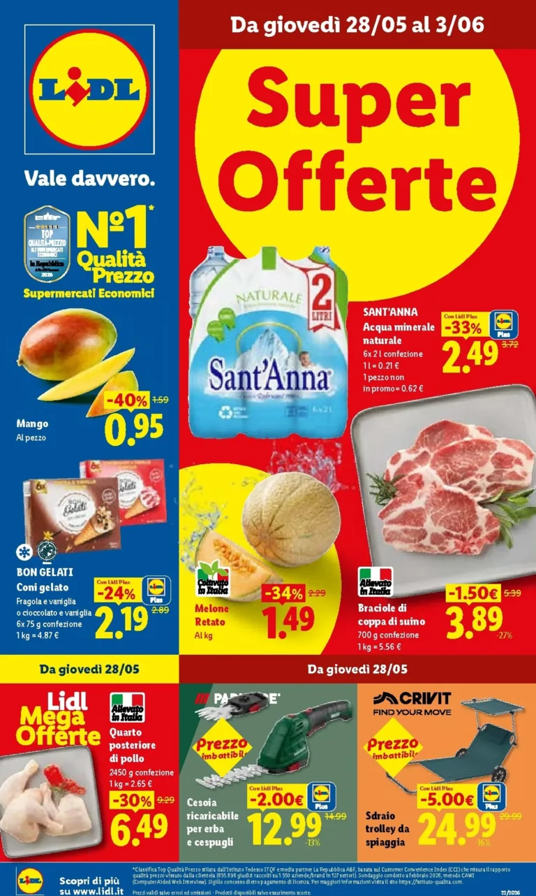 Lidl Volantini dal 28.05.2026