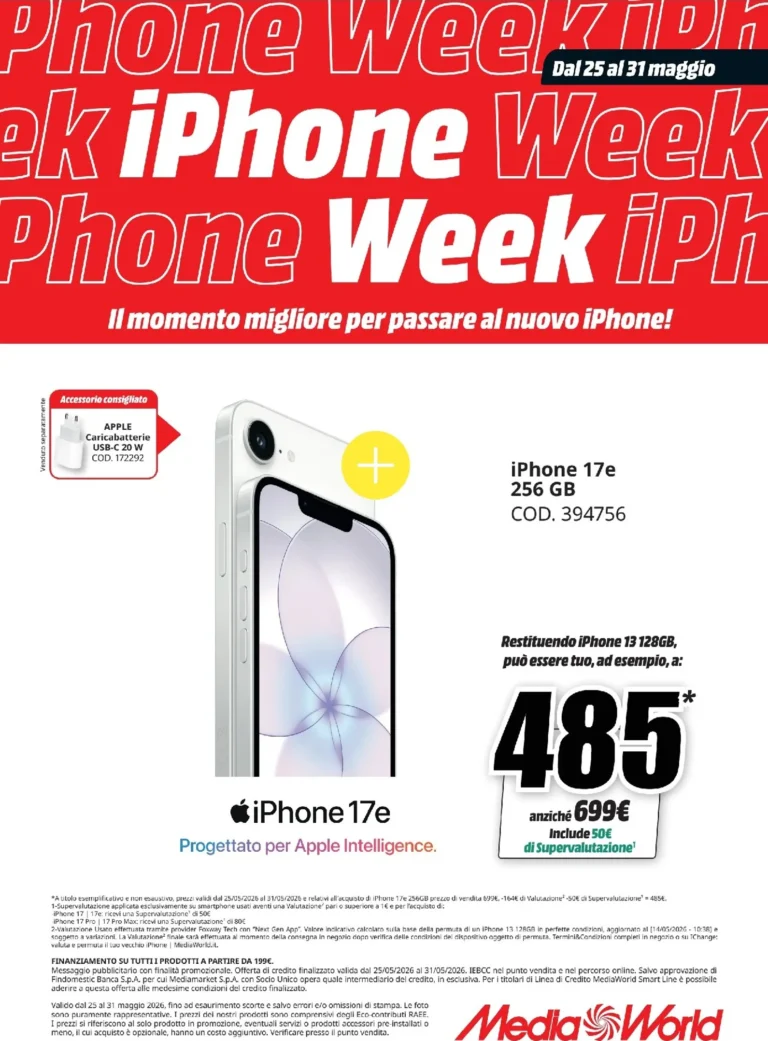 Mediaworld Volantini dal 25.05.2026