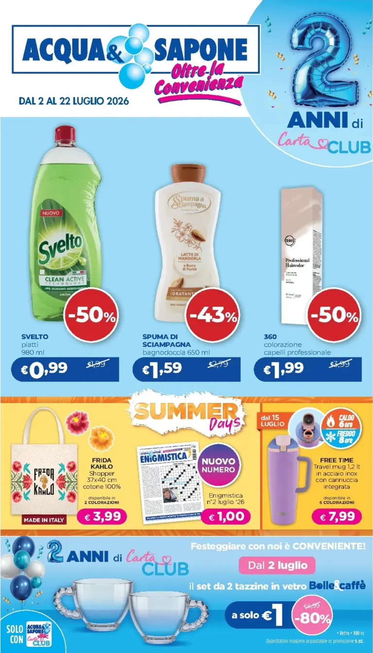 Acqua e Sapone Volantini dal 02.07.2026