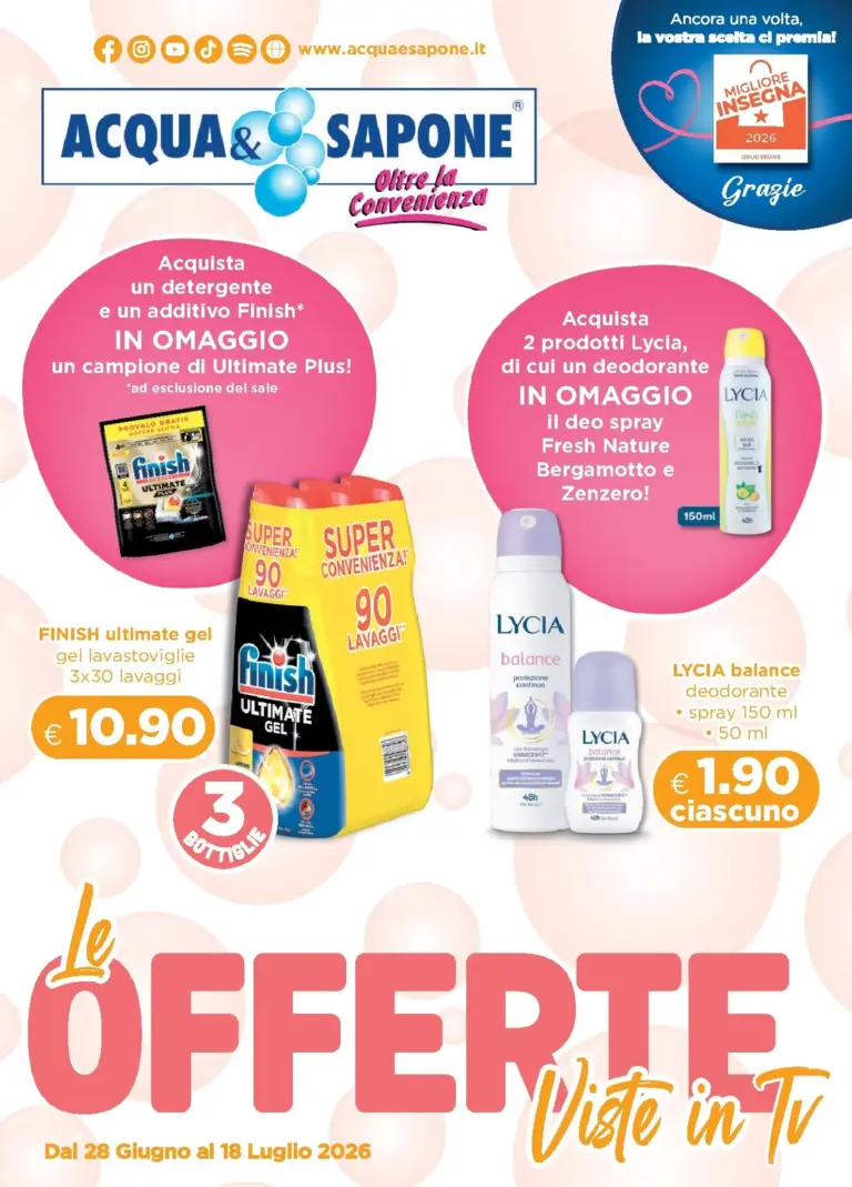 Acqua e Sapone Volantini dal 28.06.2026