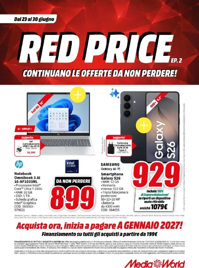 Mediaworld Volantini dal 23.06.2026
