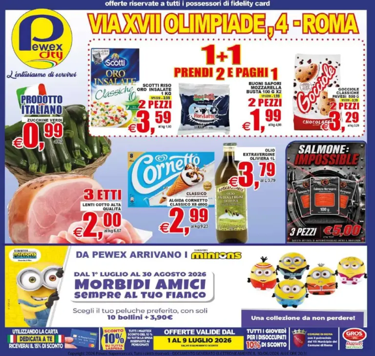 Pewex Volantini dal 01.07.2026