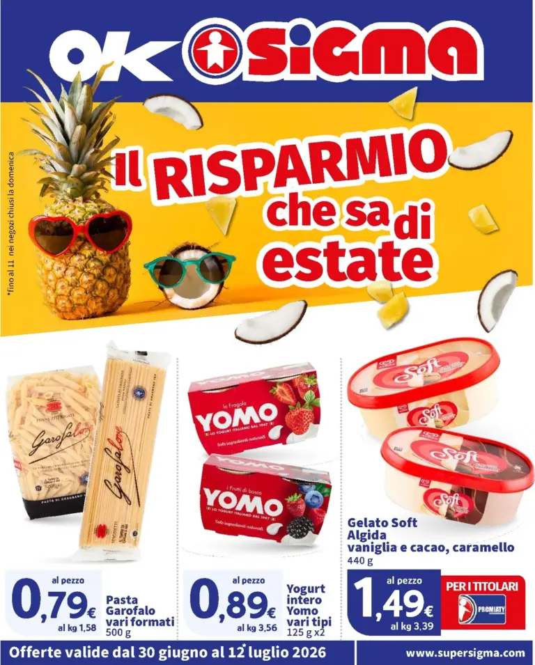 Sigma Volantini dal 30.06.2026