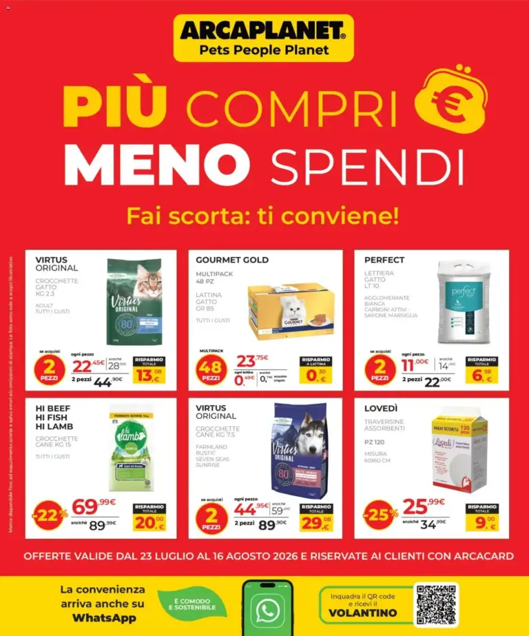 Arcaplanet Volantino dal 23.07.2026