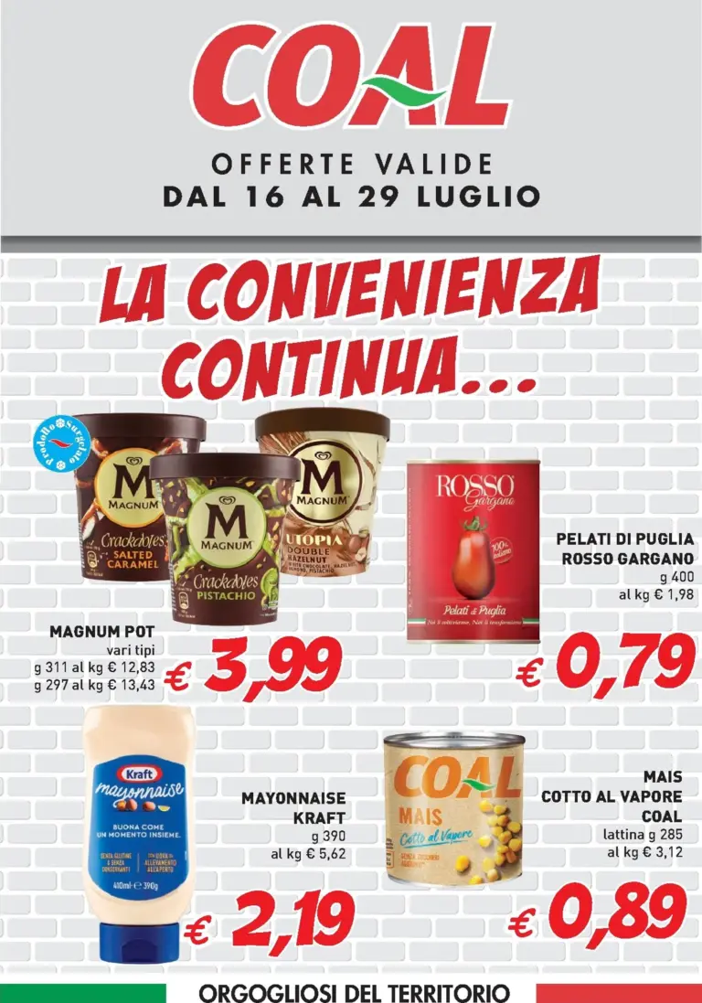 Coal Volantini dal 16.07.2026