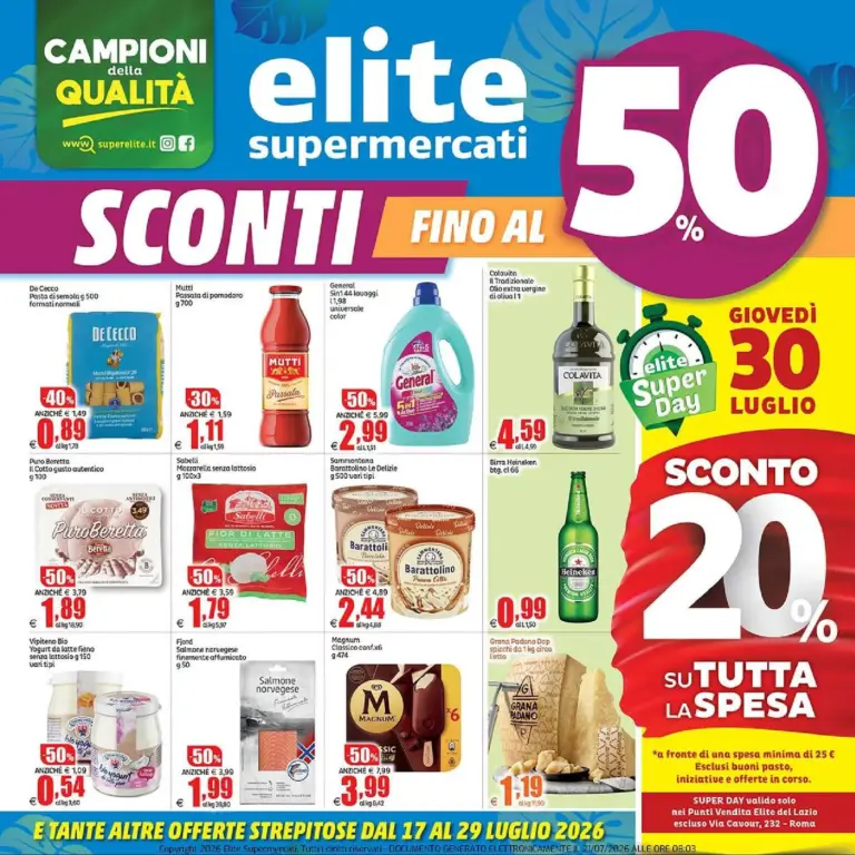 Elite Supermercati Volantini dal 17.07.2026