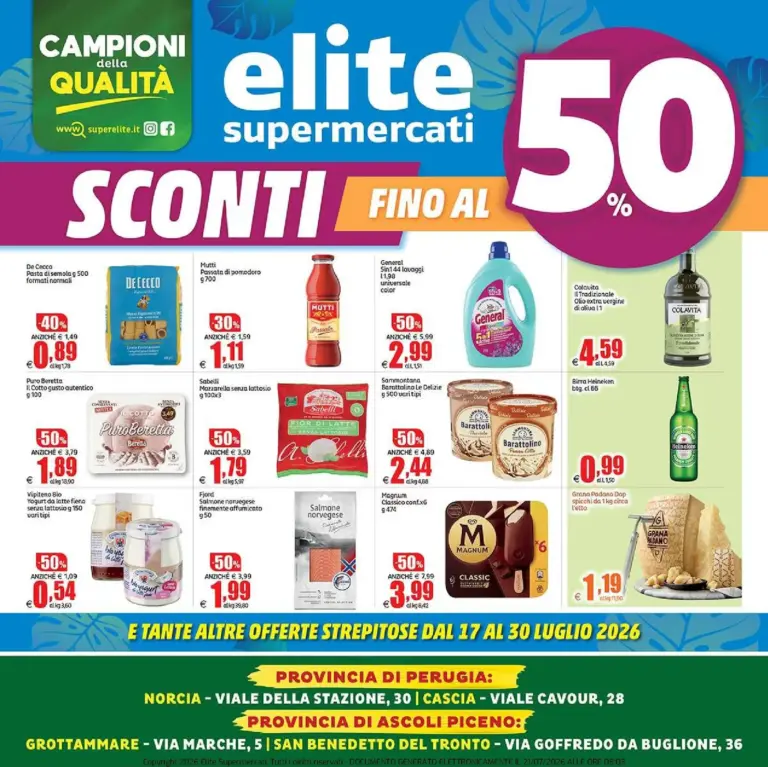Elite Supermercati Volantini dal 17.07.2026
