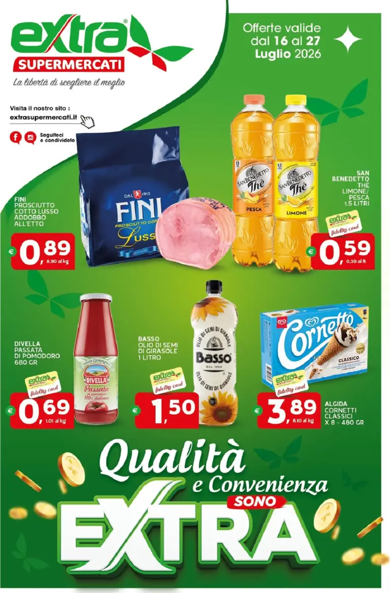 Extra Supermercati Volantini dal 16.07.2026