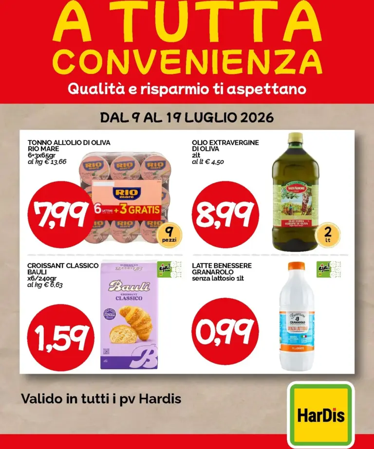 HarDis Volantini dal 09.07.2026