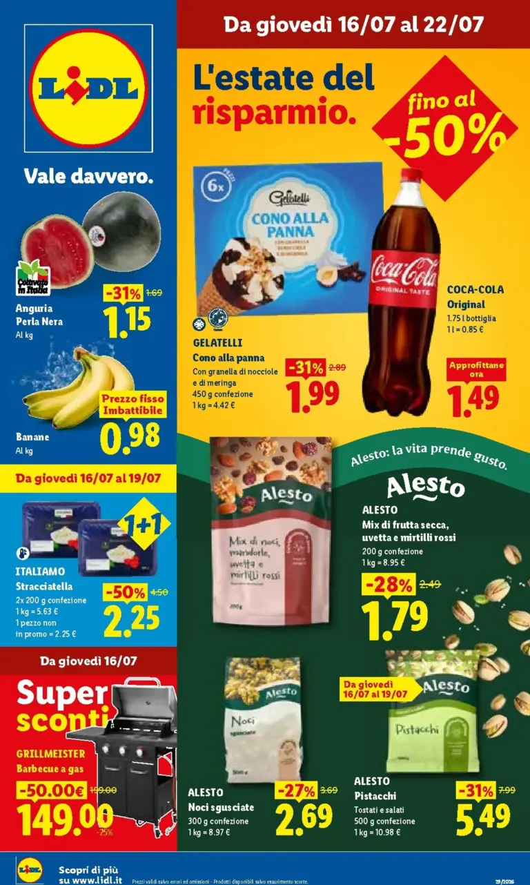 Lidl Volantini dal 16.07.2026