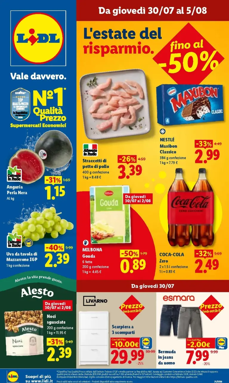 Lidl Volantini dal 30.07.2026