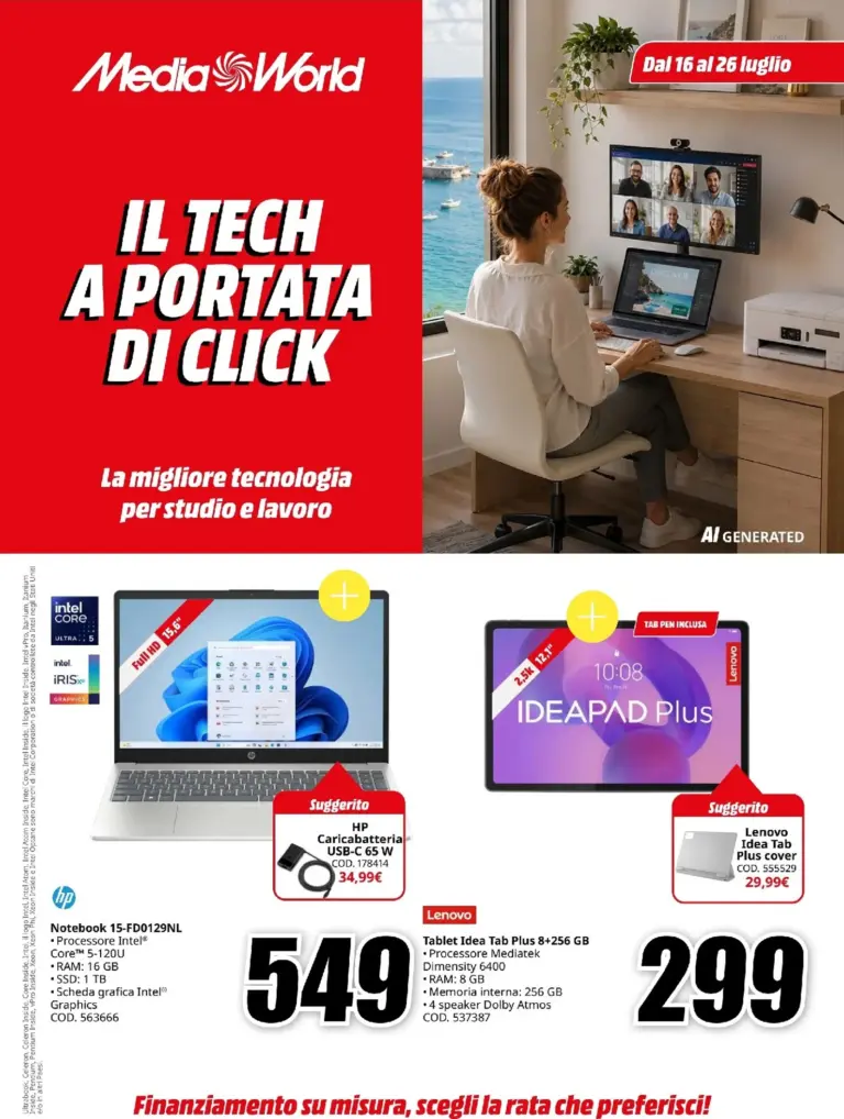 Mediaworld Volantini dal 16.07.2026