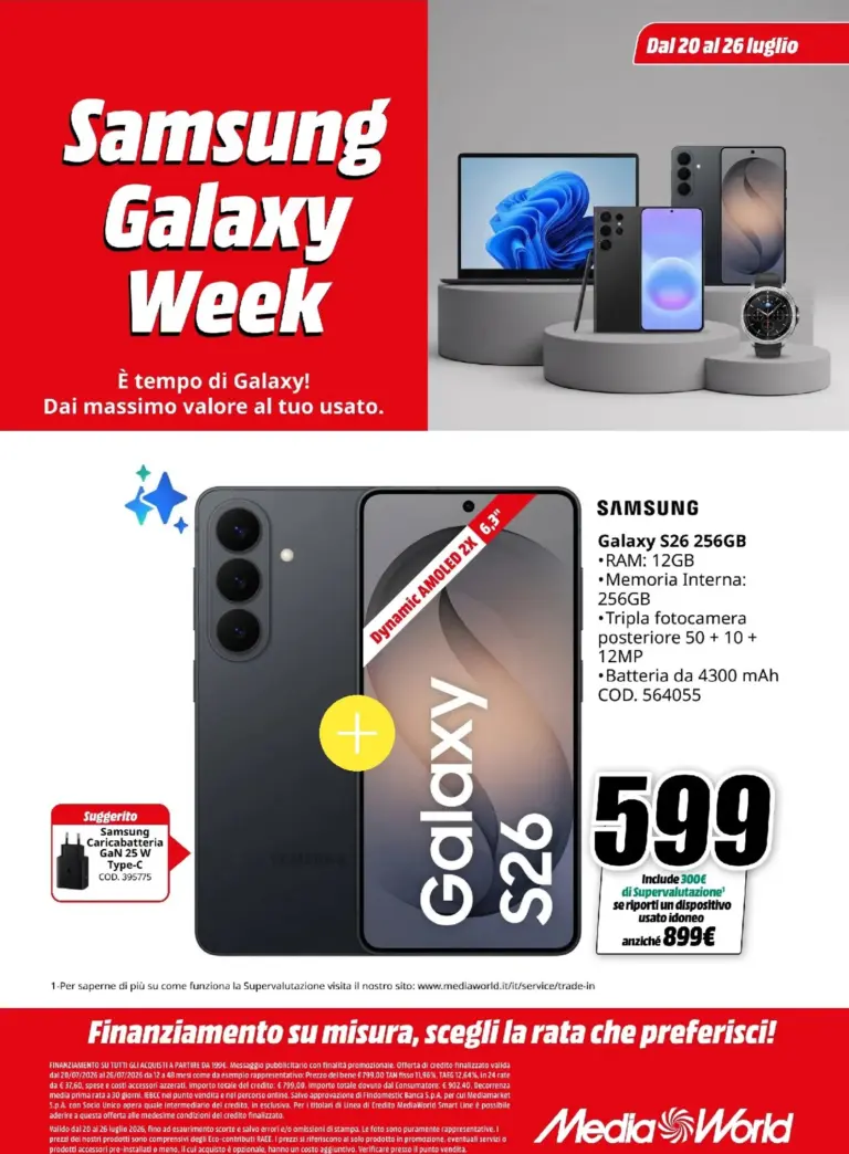 Mediaworld Volantini dal 20.07.2026
