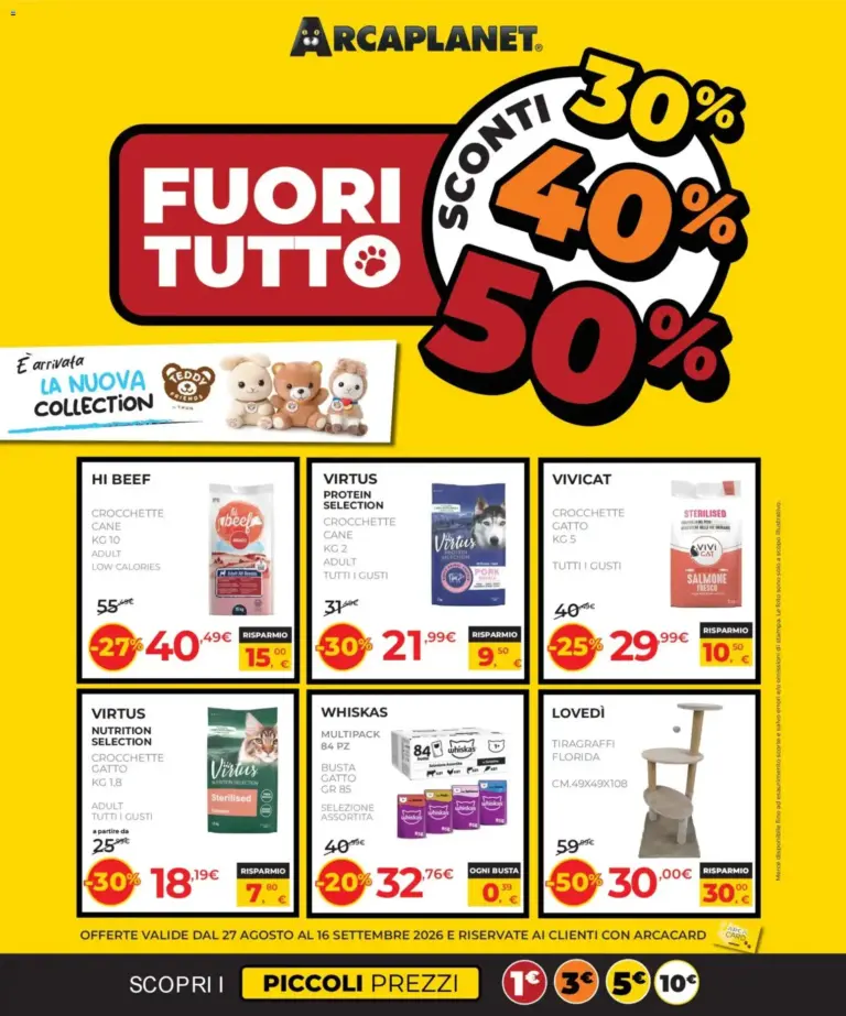 Arcaplanet Volantino dal 27.08.2026