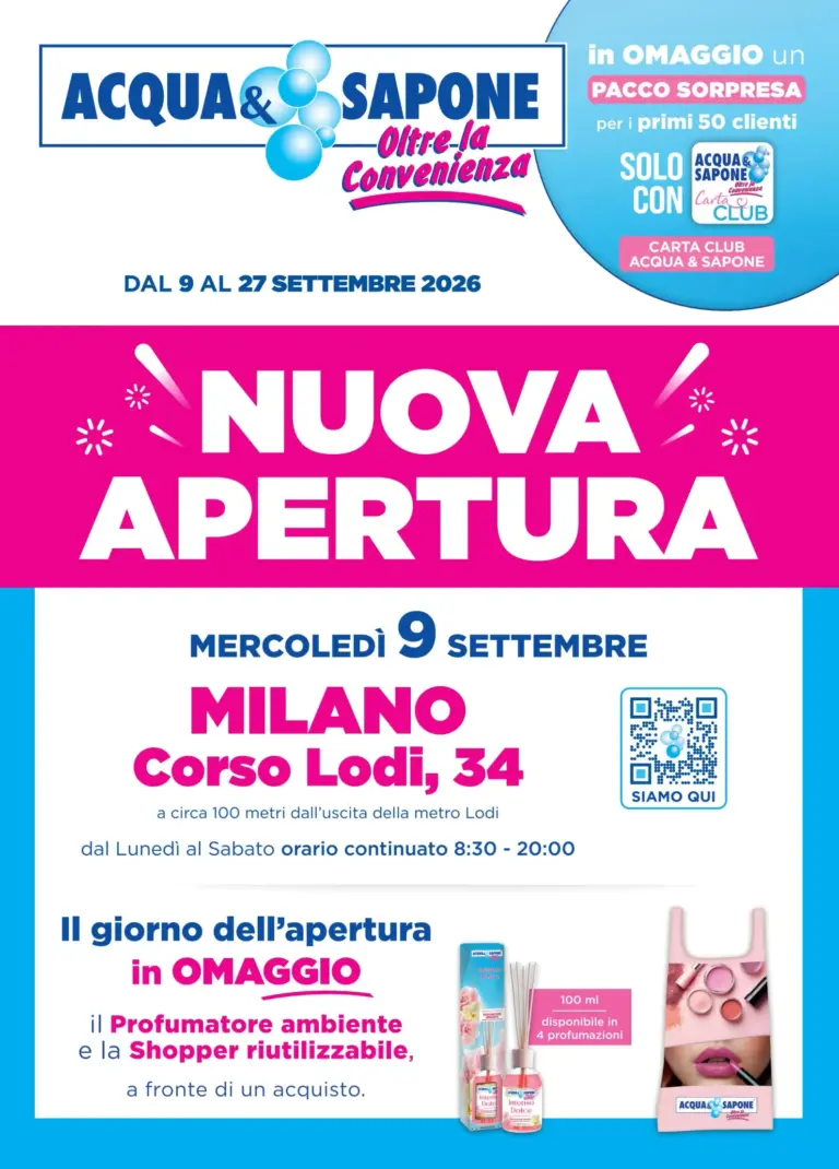 Acqua e Sapone Volantini dal 09.09.2026