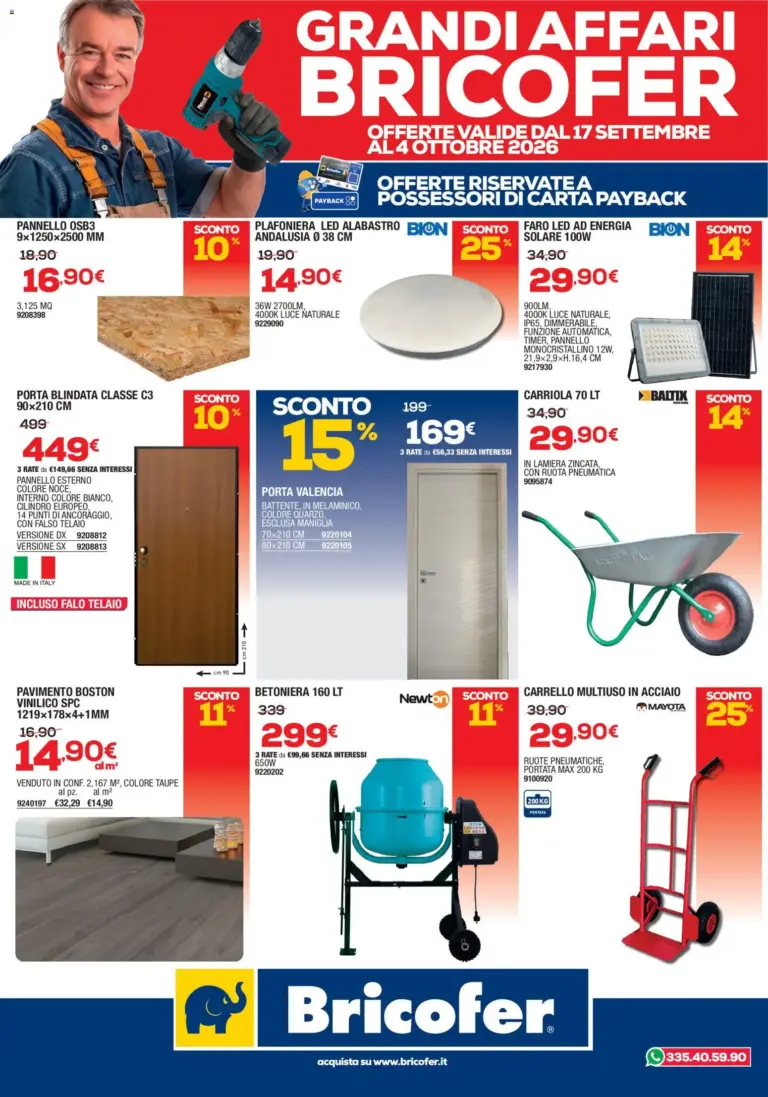 Bricofer Volantino dal 17.09.2026
