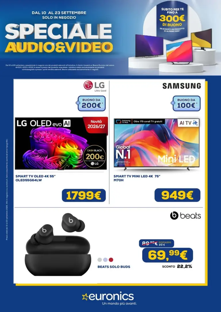 Euronics Volantini dal 10.09.2026