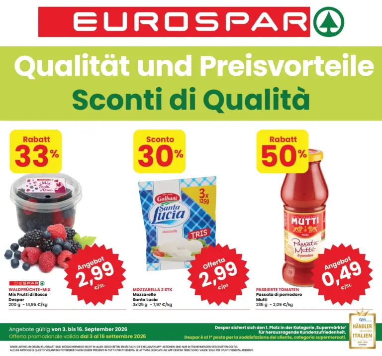Eurospar Volantini dal 03.09.2026