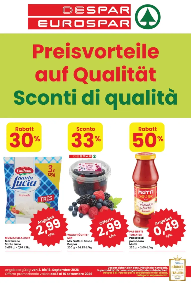 Eurospar Volantini dal 03.09.2026