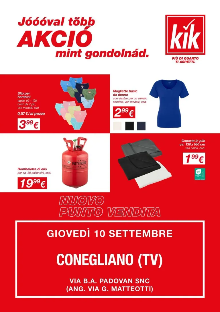 Kik Volantini dal 10.09.2026