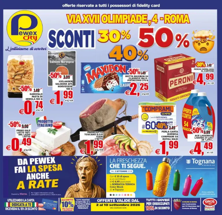 Pewex Volantini dal 02.09.2026