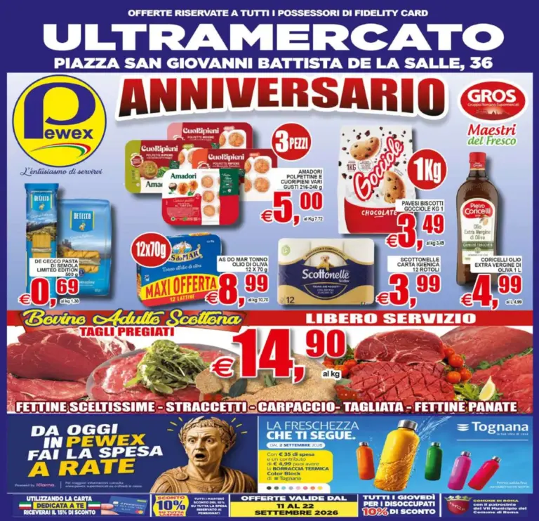 Pewex Volantini dal 11.09.2026