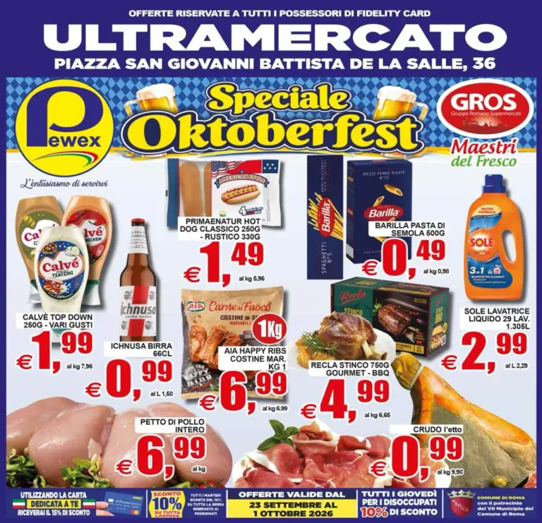 Pewex Volantini dal 23.09.2026