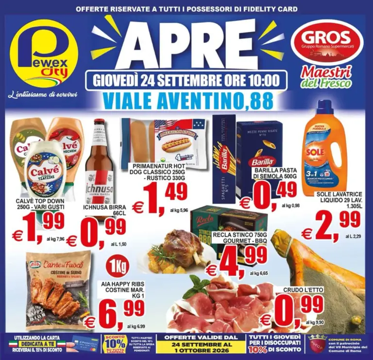 Pewex Volantini dal 24.09.2026