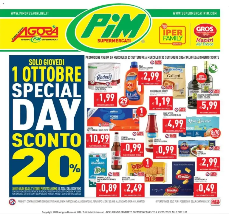PIM Supermercati Volantino dal 23.09.2026