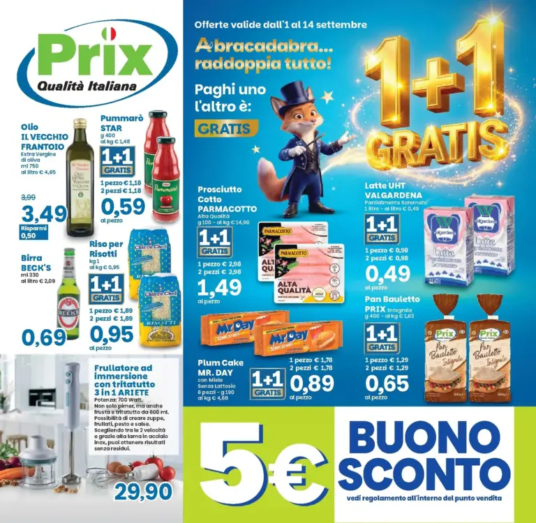 Prix Volantini dal 01.09.2026