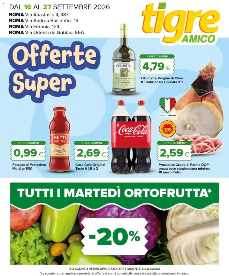 Tigre Volantino dal 16.09.2026