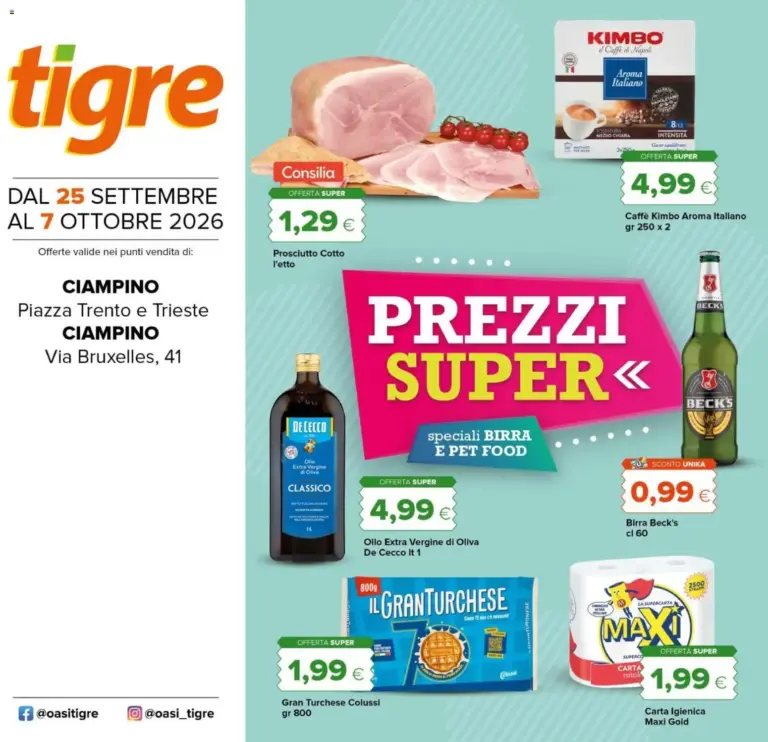 Tigre Volantino dal 25.09.2026